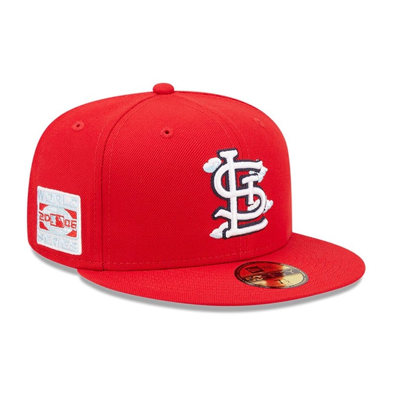 Red New Era St. Louis Cardinals Comic Cloud Fitted Cap 59fifty | MULJ28476