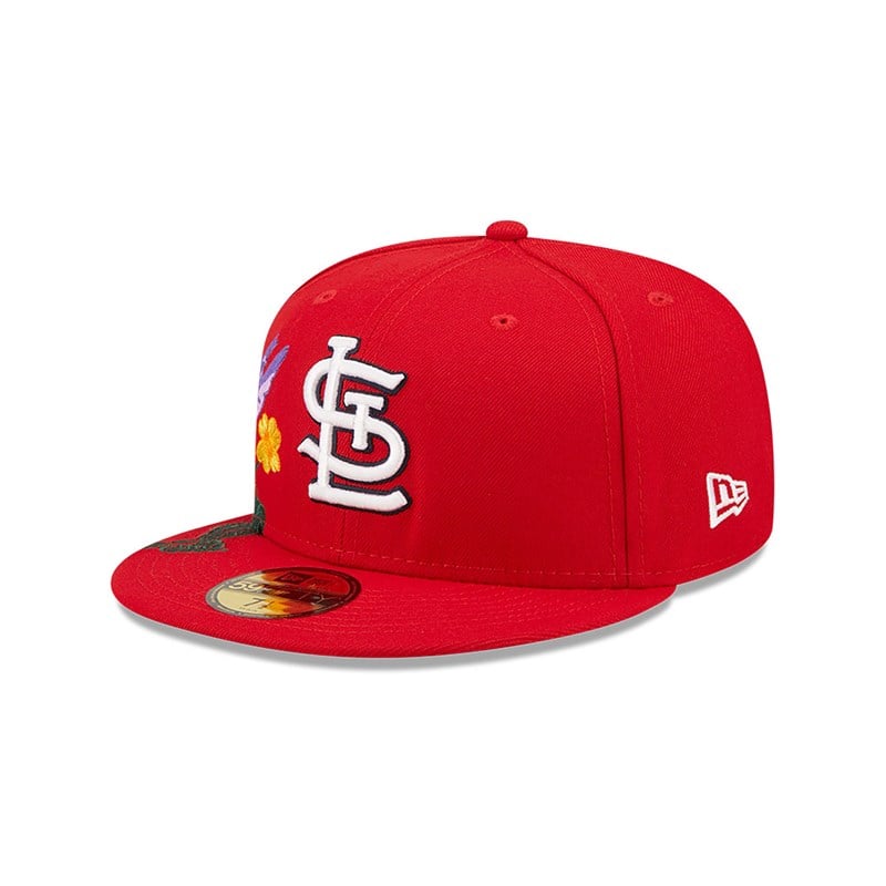 Red New Era St. Louis Cardinals MLB Blooming Fitted Cap 59fifty | CURI75602