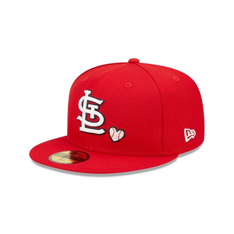 Red New Era St. Louis Cardinals MLB Team Heart Fitted Cap 59fifty | WIHT90453