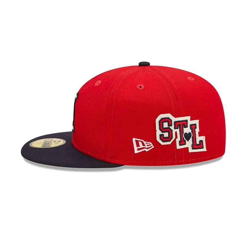 Red New Era St Louis Cardinals Ne Letterman Fitted Cap 59fifty | WGVU13487