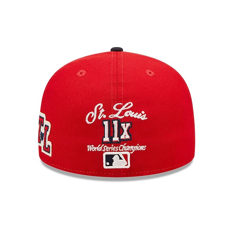 Red New Era St Louis Cardinals Ne Letterman Fitted Cap 59fifty | WGVU13487