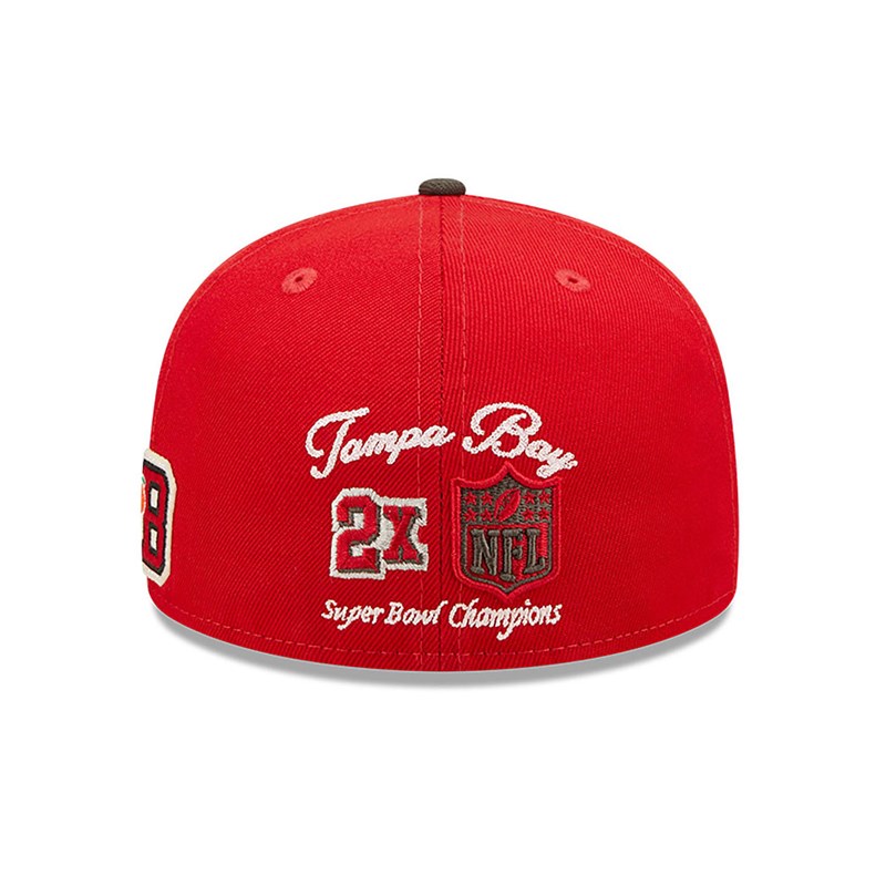 Red New Era Tampa Bay Buccaneers Ne Letterman Fitted Cap 59fifty | SVEL30269