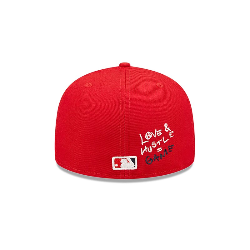 Red New Era Washington MLB Team Heart Fitted Cap 59fifty | VOXN19247