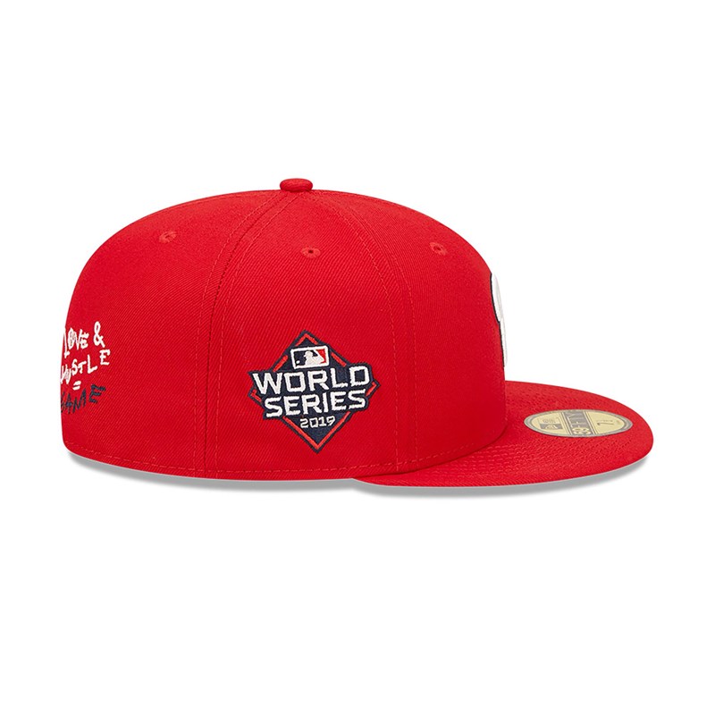 Red New Era Washington MLB Team Heart Fitted Cap 59fifty | VOXN19247