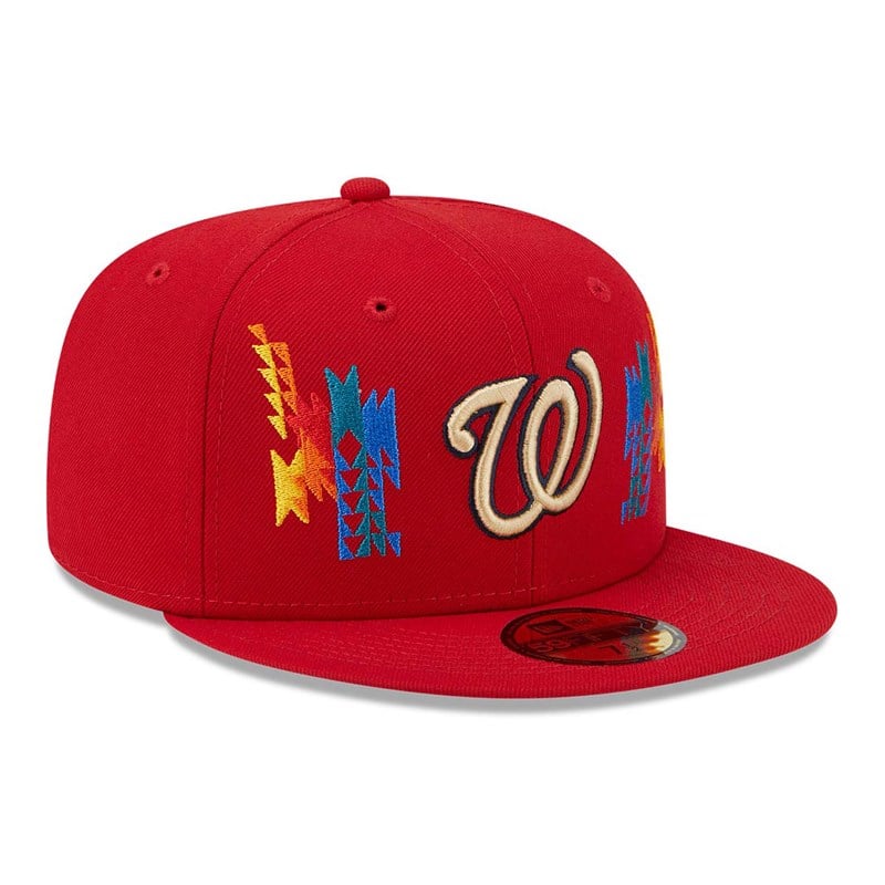 Red New Era Washington Nationals Southwestern Fitted Cap 59fifty | GMRC71265