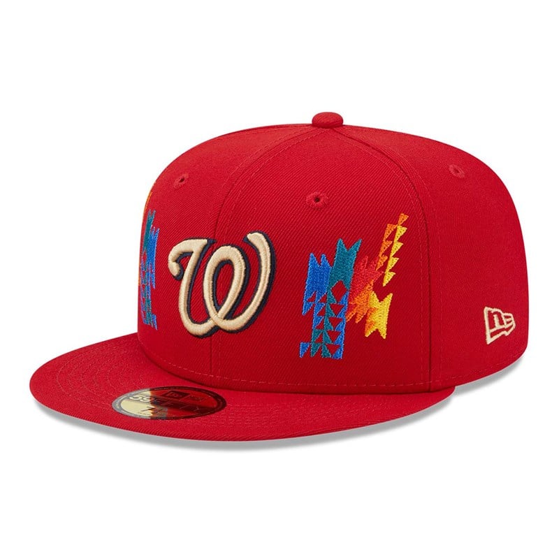 Red New Era Washington Nationals Southwestern Fitted Cap 59fifty | GMRC71265