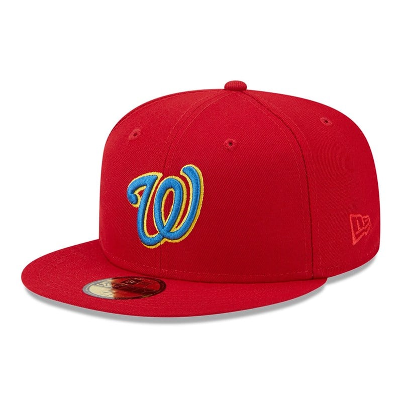 Red New Era Washington Nationals State Tartan Fitted Cap 59fifty | NXIG94102