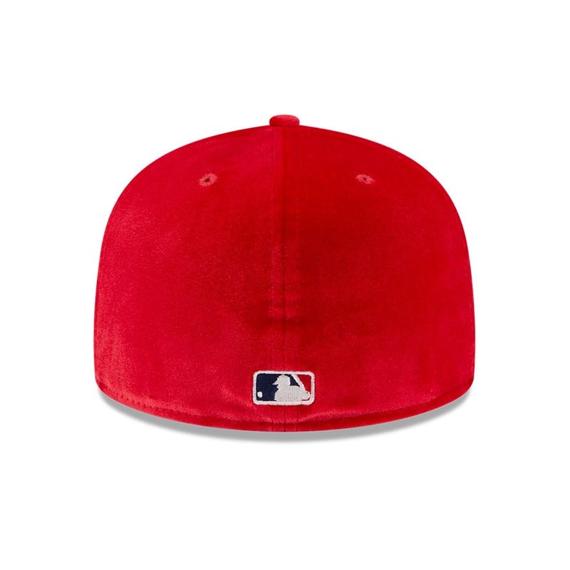 Red New Era Washington Nationals Velvet Fitted Cap 59fifty | VXAO74162