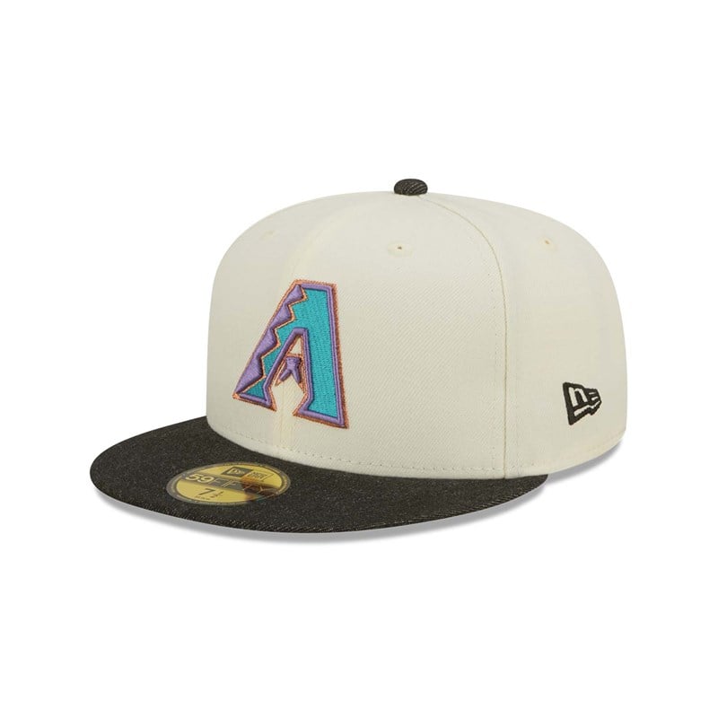 White New Era Arizona Diamondbacks MLB Chrome Fitted Cap 59fifty | DZGY53107