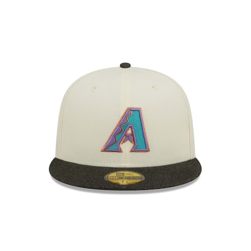 White New Era Arizona Diamondbacks MLB Chrome Fitted Cap 59fifty | DZGY53107