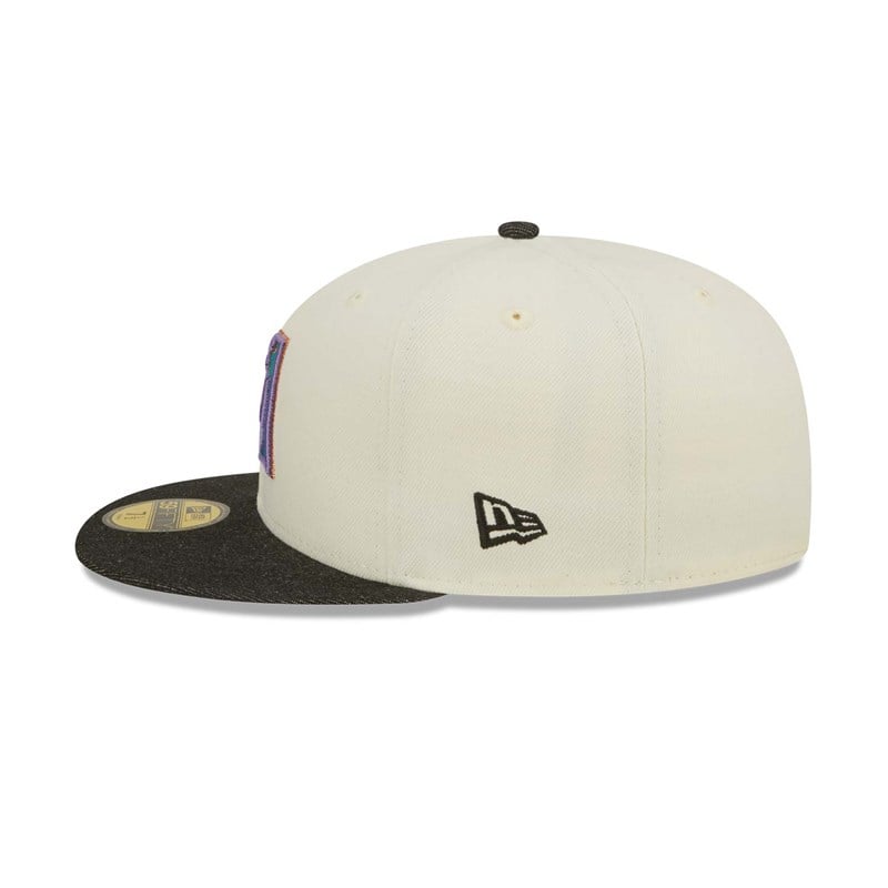 White New Era Arizona Diamondbacks MLB Chrome Fitted Cap 59fifty | DZGY53107