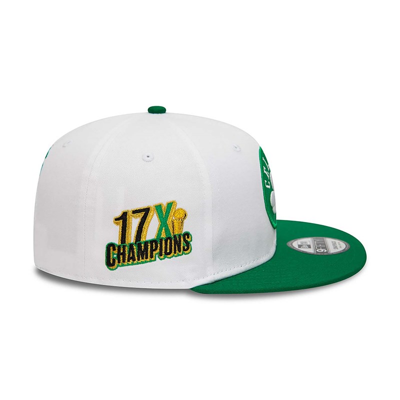 White New Era Boston Celtics Crown Patches Cap 9fifty | YOLV84539