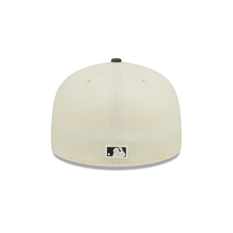 White New Era Boston Sox MLB Chrome Fitted Cap 59fifty | EOJH04629