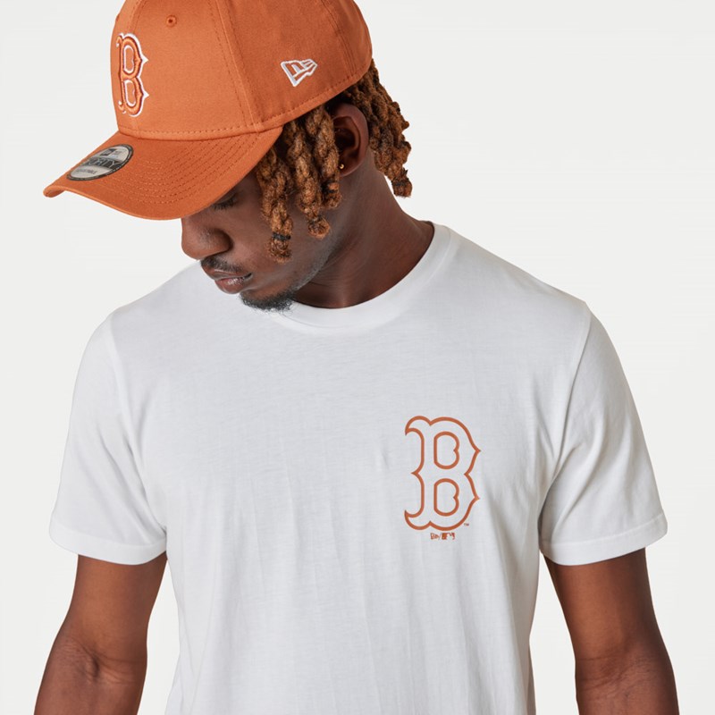 White New Era Boston Sox MLB League Essential T-Shirt | LNVY09374