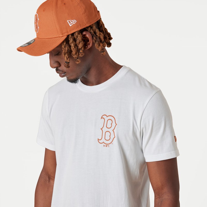 White New Era Boston Sox MLB League Essential T-Shirt | LNVY09374