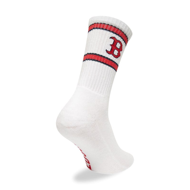 White New Era Boston Sox MLB Premium Socks | TJPQ45029