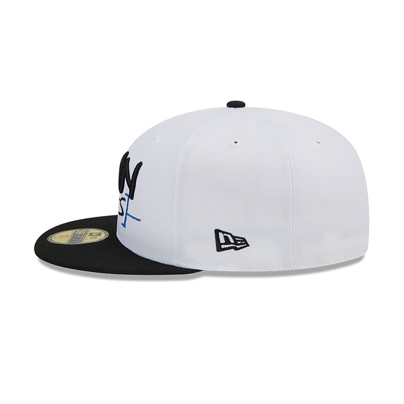 White New Era Brooklyn Nets Authentics City Edition Fitted Cap 59fifty | RMKA59132