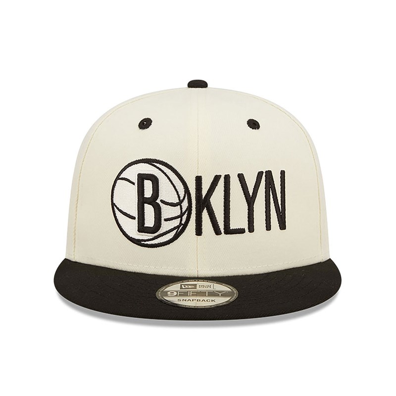 White New Era Brooklyn Nets Logo Blend Cap 9fifty | QBFI71904