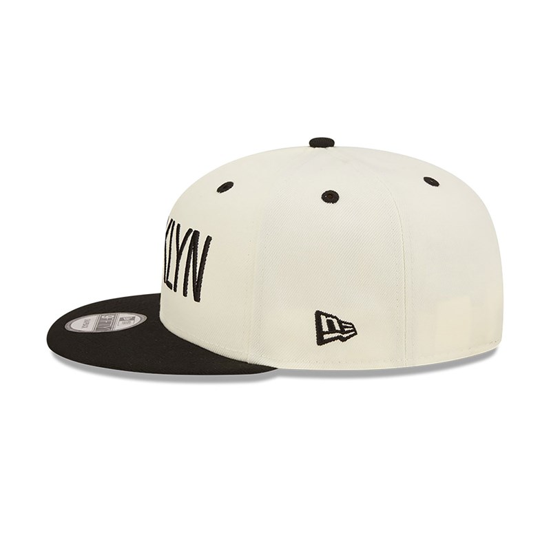 White New Era Brooklyn Nets Logo Blend Cap 9fifty | QBFI71904