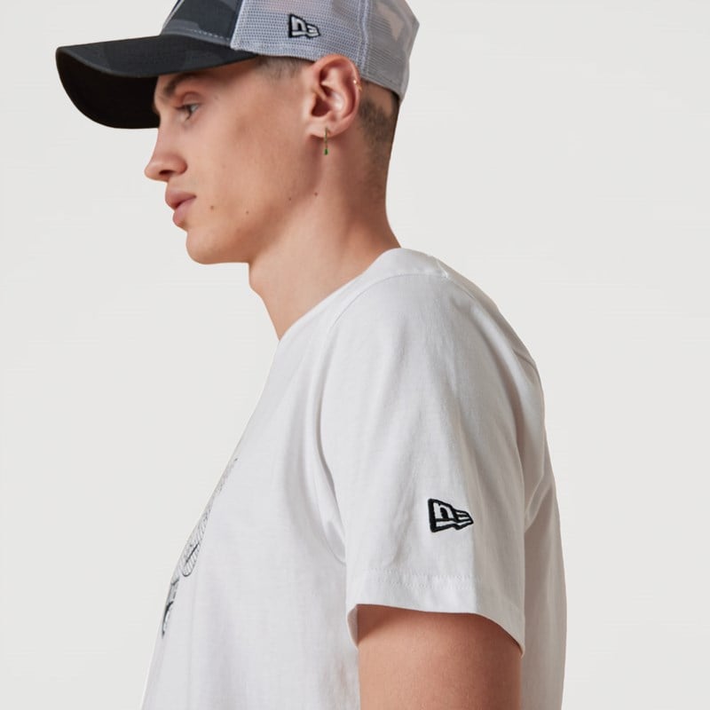 White New Era Brooklyn Nets NBA Wordmark T-Shirt | RJQA13945