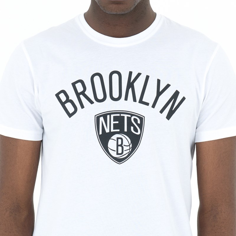 White New Era Brooklyn Nets T-Shirt | UBEW65871