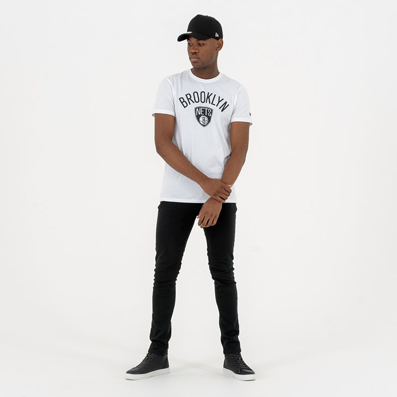 White New Era Brooklyn Nets T-Shirt | UBEW65871