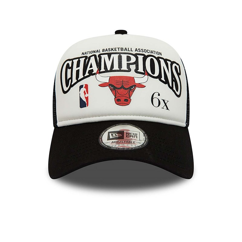 White New Era Chicago Bulls League Champions A-frame Cap Trucker | YNOD86931