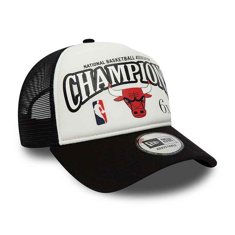 White New Era Chicago Bulls League Champions A-frame Cap Trucker | YNOD86931