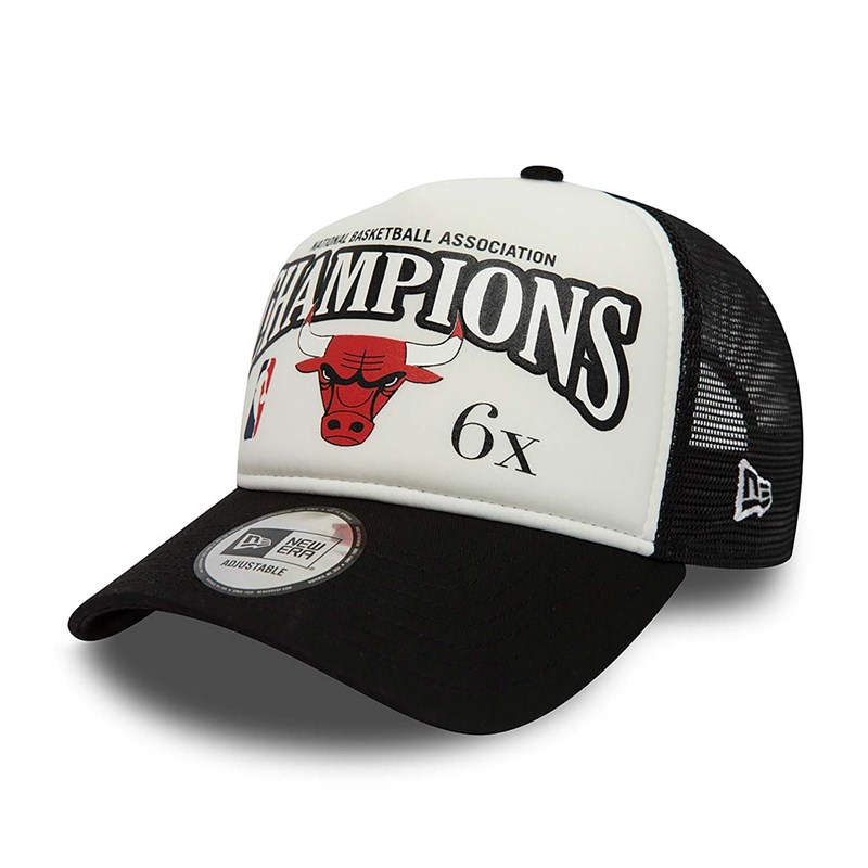 White New Era Chicago Bulls League Champions A-frame Cap Trucker | YNOD86931