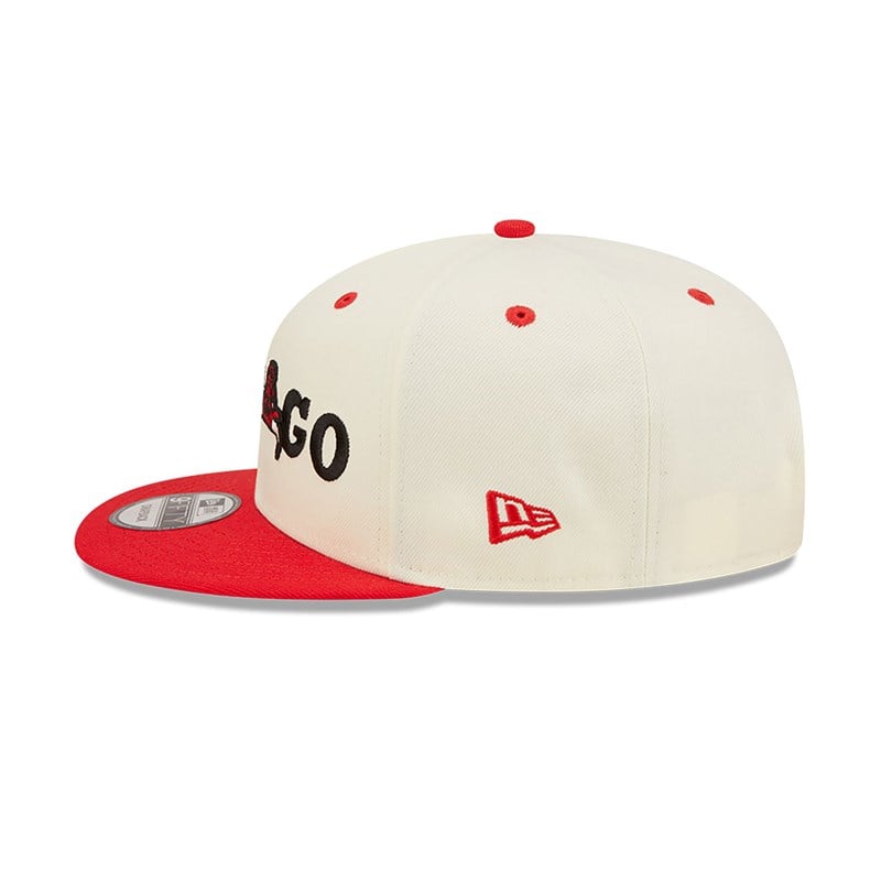 White New Era Chicago Bulls Logo Blend Cap 9fifty | BQXF70289