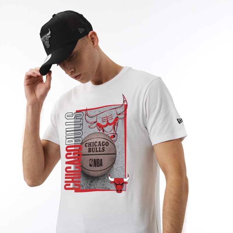 White New Era Chicago Bulls NBA Hoop Graphic T-Shirt | SKLI30918