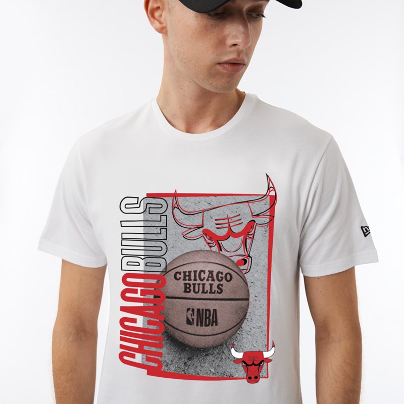 White New Era Chicago Bulls NBA Hoop Graphic T-Shirt | SKLI30918