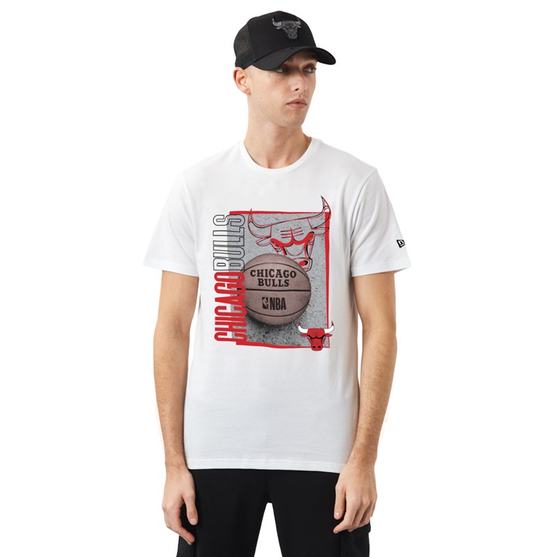 White New Era Chicago Bulls NBA Hoop Graphic T-Shirt | SKLI30918