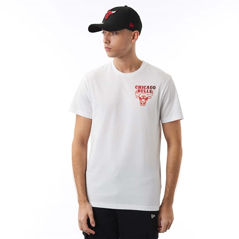 White New Era Chicago Bulls NBA Neon Fade T-Shirt | ZRPA96570