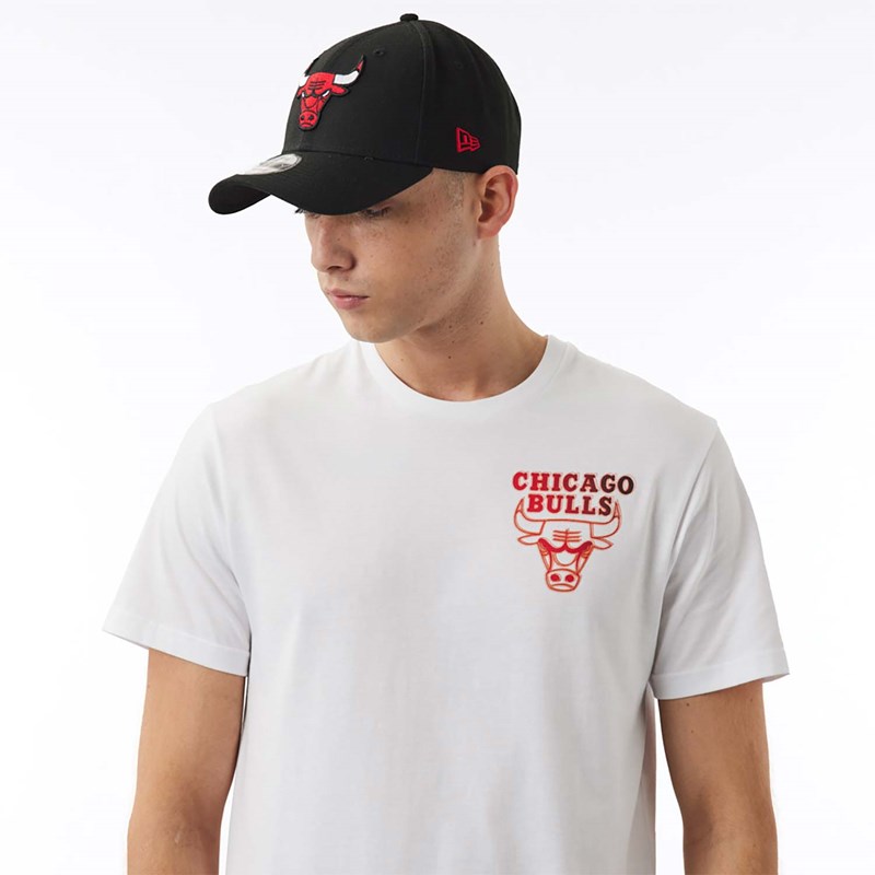 White New Era Chicago Bulls NBA Neon Fade T-Shirt | ZRPA96570