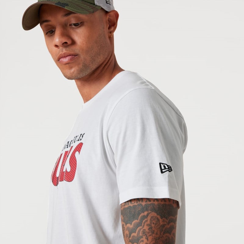 White New Era Chicago Bulls NBA Wordmark T-Shirt | GVPZ63089