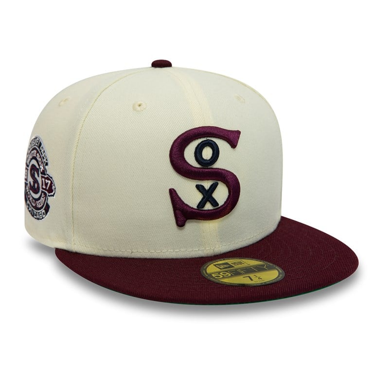 White New Era Chicago Sox 1917 World Series Chrome Fitted Cap 59fifty | GODJ79142