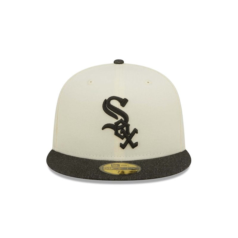 White New Era Chicago Sox MLB Chrome Fitted Cap 59fifty | JYQN17502