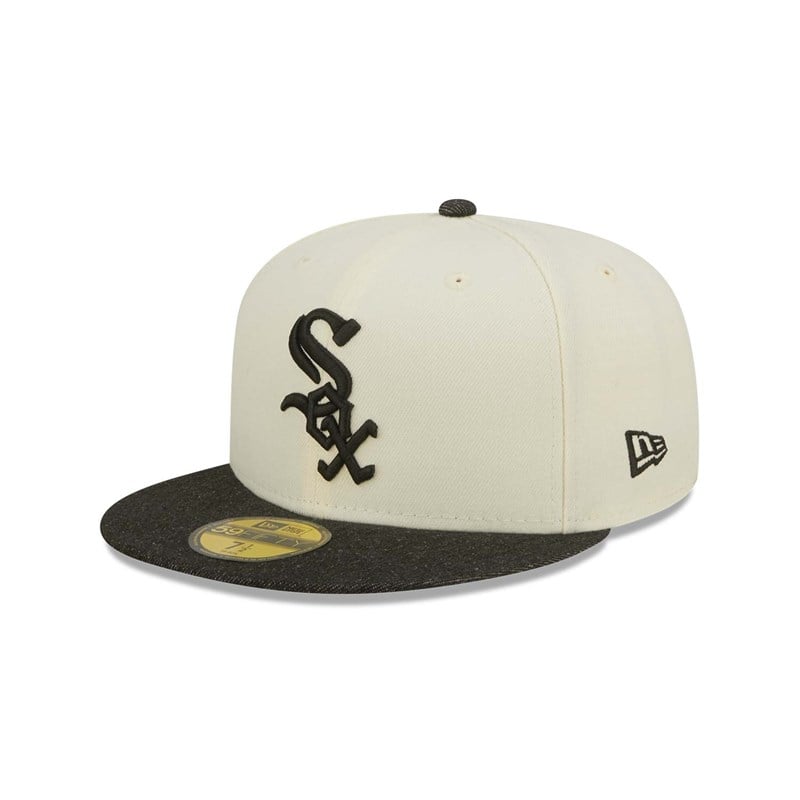 White New Era Chicago Sox MLB Chrome Fitted Cap 59fifty | JYQN17502