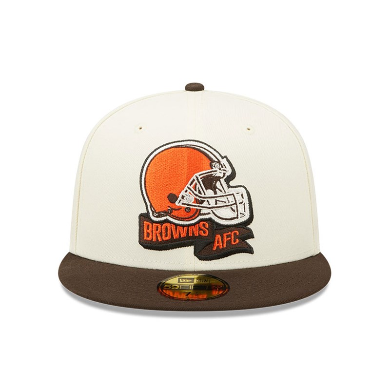 White New Era Cleveland Browns NFL Sideline 2022 Fitted Cap 59fifty | QRYN81975