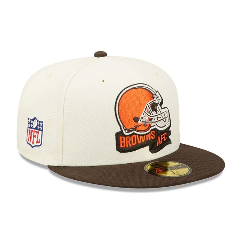 White New Era Cleveland Browns NFL Sideline 2022 Fitted Cap 59fifty | QRYN81975