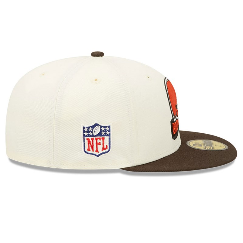 White New Era Cleveland Browns NFL Sideline 2022 Fitted Cap 59fifty | QRYN81975