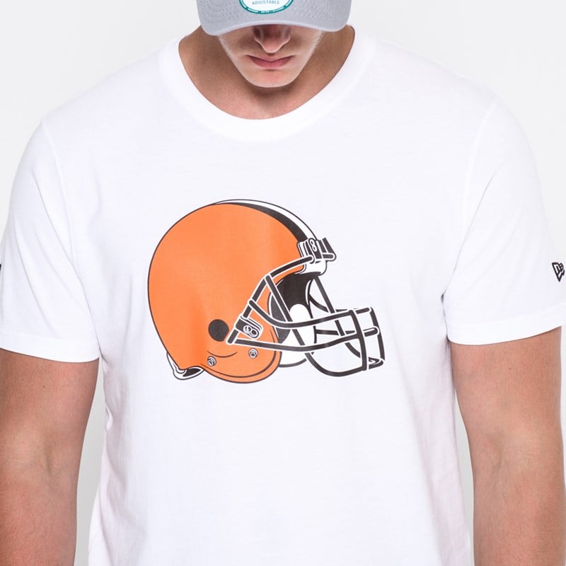 White New Era Cleveland Browns NFL Team Logo T-Shirt | ELIB03892