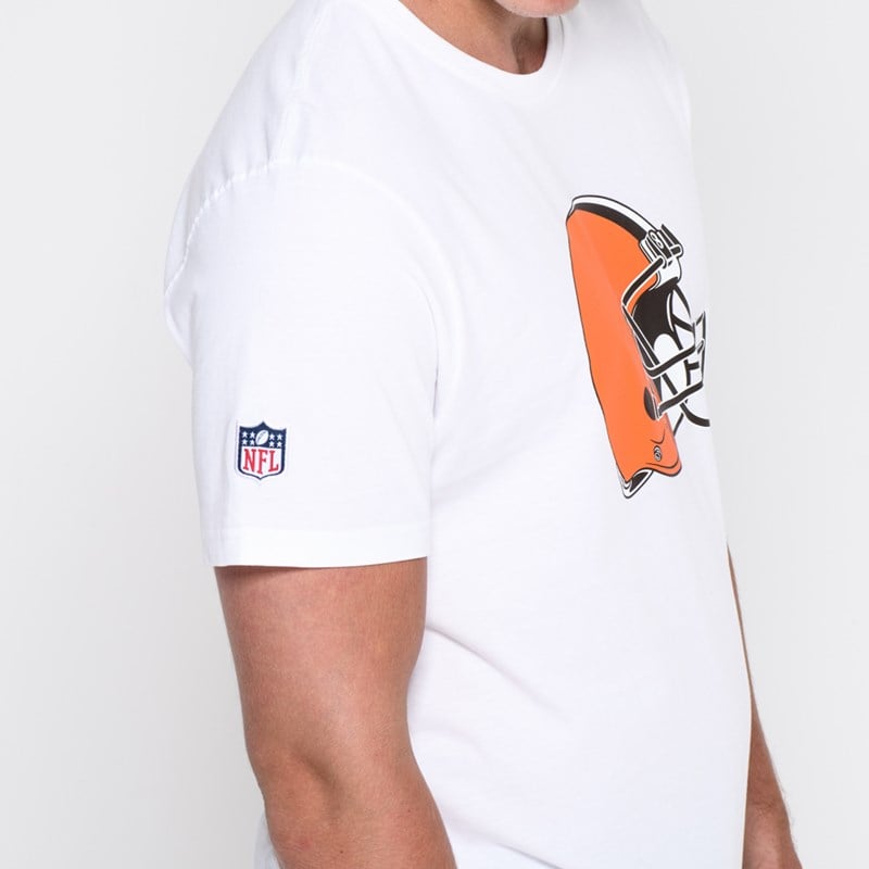 White New Era Cleveland Browns NFL Team Logo T-Shirt | ELIB03892