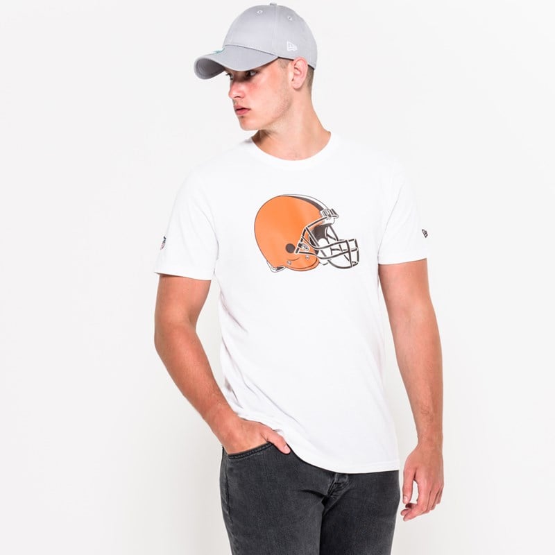 White New Era Cleveland Browns NFL Team Logo T-Shirt | ELIB03892