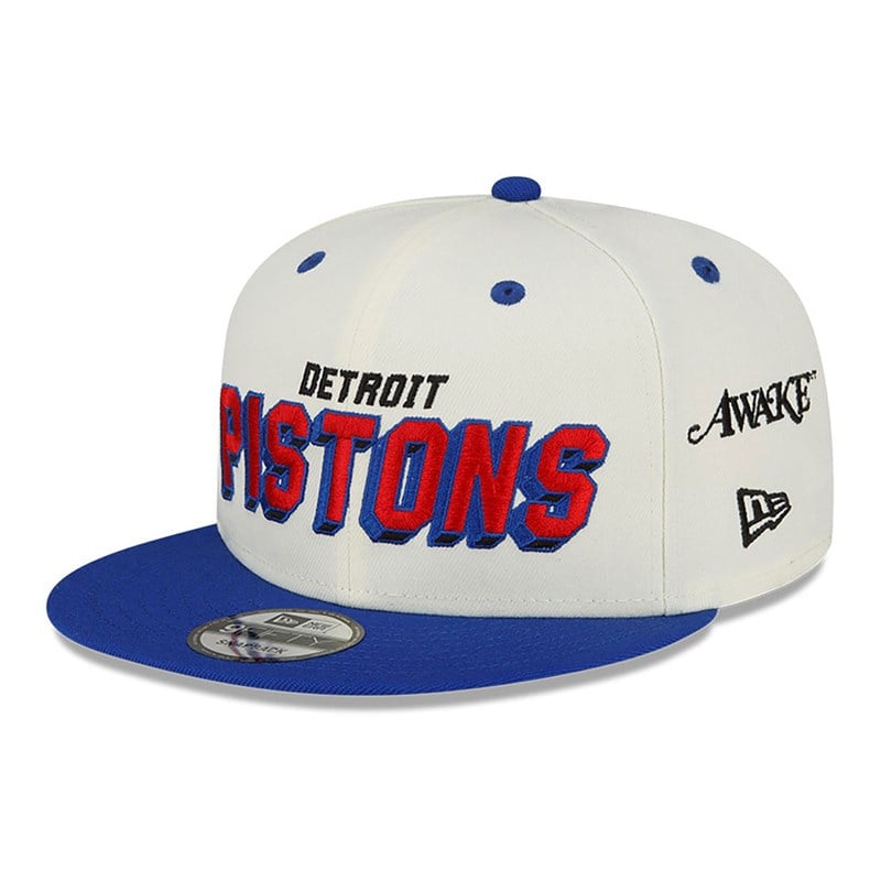 White New Era Detriot Pistons Awake 9fifty | HEGW82546