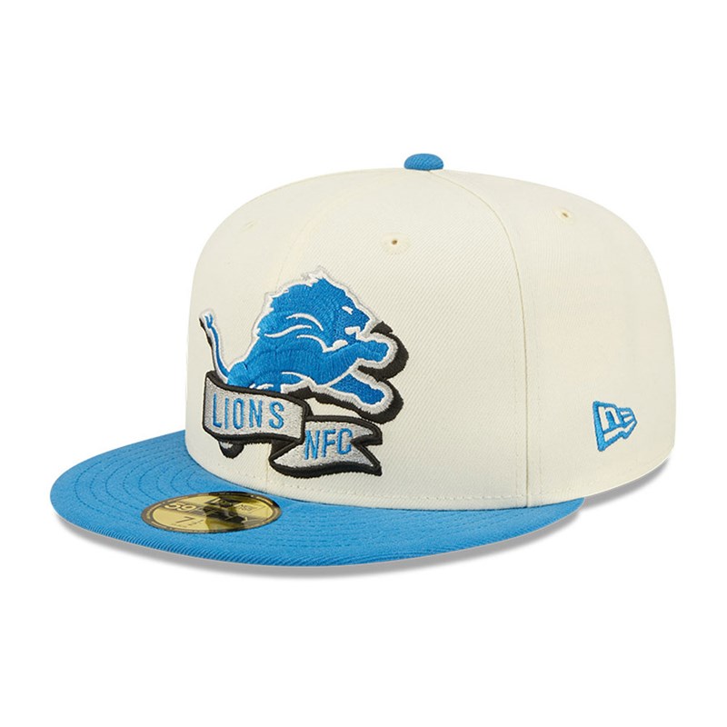 White New Era Detroit Lions NFL Sideline 2022 Fitted Cap 59fifty | TFGA32679