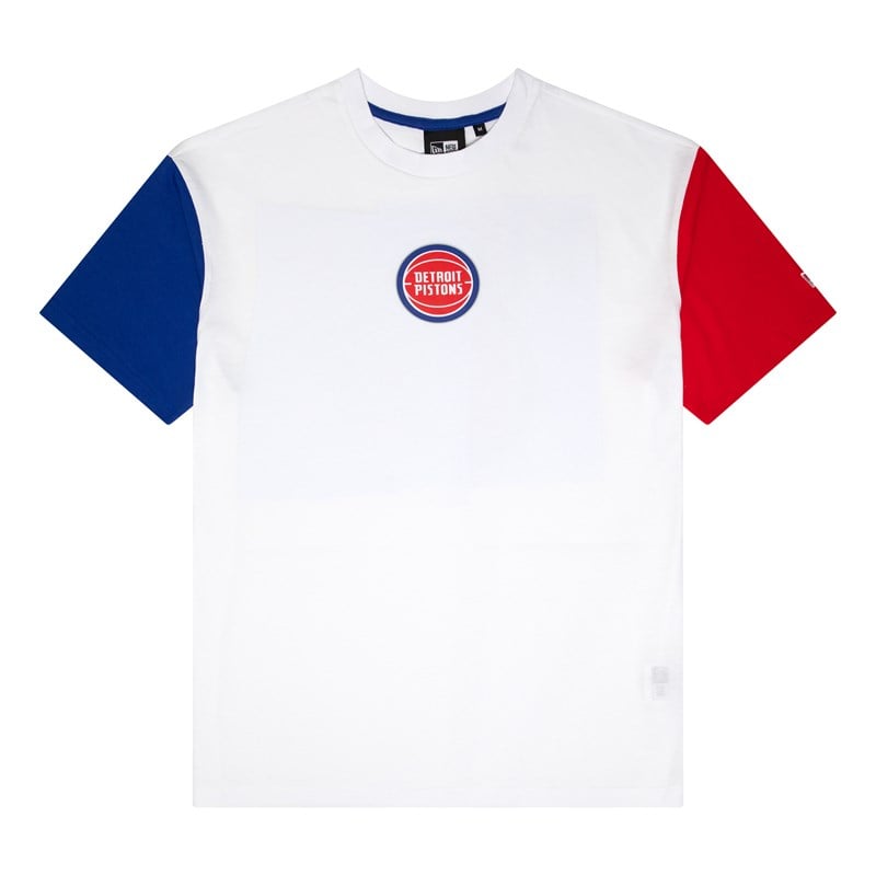 White New Era Detroit Pistons NBA Paris Games T-Shirt | TMXE10983