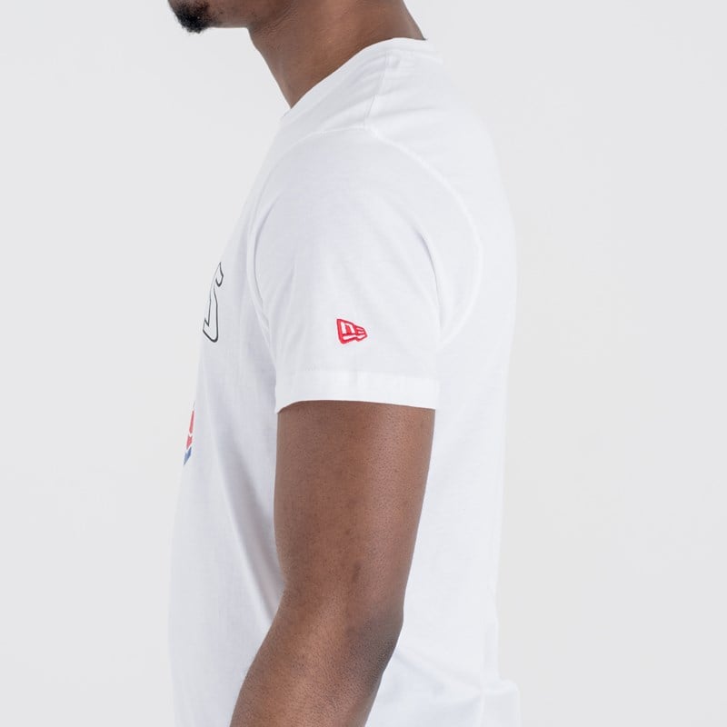 White New Era Detroit Pistons Team Logo T-Shirt | AWUK72098