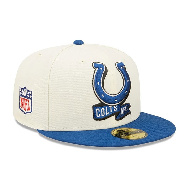 White New Era Indianapolis Colts NFL Sideline 2022 Fitted Cap 59fifty | GMEN60243